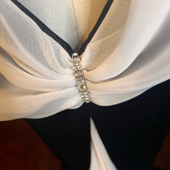 Vintage Night Way Collections Evening Formal  Gown Size 12 Tags NOS Black White - Picture 7 of 11